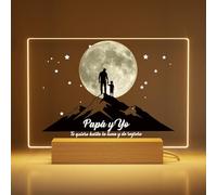 DXDOING Placa Fase Lunar Personalizada con Fecha - Regalo Día del Padre Original y Cumpleaños - Marco de Metacrilato Te quiero hasta la luna