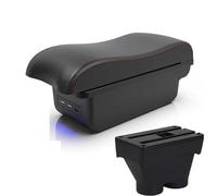 DXDQS Caja De Almacenamiento para Reposabrazos De Coche Piezas De Modernización Detalles Interiores para Peugeot 208 2012-2018(B1 Black Red)