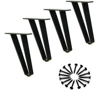 DXEAIN Furniture Legs,Table Leg,Metal,4 pcs,Replacement TV Cabinet,Stable Triangle Shape,Black,