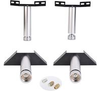 DXEAIN Furniture Legs,Table Leg,Metal,4 Pcs,Round,Silver,FurLegs Adjustable Heavy Duty Bed,