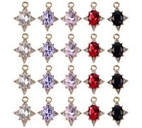 DXEHSEUY 20 colgantes de diamantes de imitación coloridos para hacer joyas y pulseras