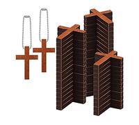 DXEHSEUY 50 colgantes de cruz hechos a mano para hacer joyas, accesorios de crucifijo de madera