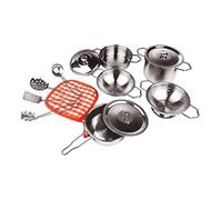 DXEHSEUY Juego de 13 ollas y sartenes para niños, juego de utensilios de cocina para niñas preescolares