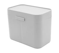 DXEHSEUY Soporte para almohadillas de algodón de maquillaje, caja de bolas de hisopo de algodón para encimera de esponja de maquillaje, color gris