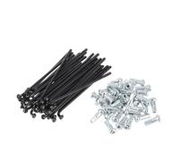 Dxhntskxo 13G FoyBicycle Spokes & Nipples Set - 45 tacos negros de acero al carbono (67-159 mm) - High Strength Bike Wheel Spokes for Bike Repair (36pcs-107mm)