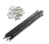 Dxhntskxo Juego de 32 tacos y pezones negros de foyBicycle, acero de alta resistencia de 14 G (135-305 mm) - Kit de reparación de ruedas para bicicletas híbridas y de carretera (32 unidades de 230 mm)