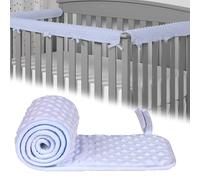 DXIA 3 Piezas Cubiertas para Riel de Cuna, Protector para la Barandilla de la Cuna, Universal Cubierta de Cerca de Cuna, Funda para Barandilla de Cama, Cubre Barras de Cuna para la Dentición, Azul