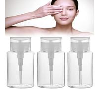DXIA 3 Piezas Dispensadores de Quitaesmalte, 200ml Dispensador de Bomba Removedor, Botella Vacía de Plástico Transparente con Tapa Abatible Botella, para Esmalte de Uñas y removedor de Maquillaje