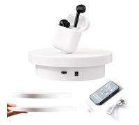 DXIA Plato Giratorio Electrico, Mesa Giratoria Eléctrica Giratoria Para Fotografía, Plataforma Giratoria Usb Automática Silenciosa Para Mostrar , Blanco (Juego de tres piezas en blanco)