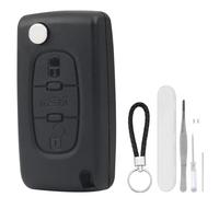 DXiongW 3 Botones Carcasa Llave Remoto Coche Compatible con Peugeot 207 307 308 407 408 607 Citroen C2 C3 C4 C5 C6 C8 Xsara Carcasa Funda de Llave Plegable con Soporte de Batería y Ranura CE0536 HU83