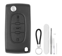 DXiongW 3 Botones Carcasa Llave Remoto de Coche Compatible con Peugeot 207 307 307S 308 407 408 607 Citroen C2 C3 C4 C5 C6 C8 Xsara Carcasa Funda para Llave Plegable con Ranura de Batería CE0523 HU83