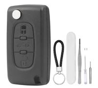 DXiongW Carcasa Llave de Coche 3 Botones CE0523 VA2 Compatible con Peugeot 207 307 308 407 408 607 2BT y Citroen C3 C4 C2 C5 C6 C8 Xsara Carcasa para Llave Mando a Distancia Plegable con Llavero