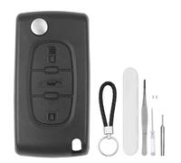 DXiongW Carcasa Llave de Coche 3 Botones CE0536 VA2 Compatible con Peugeot 207 307 308 407 408 607 y Citroen C3 C4 C2 C5 C6 C8 Xsara Carcasa para Llave de Mando a Distancia con Soporte de Batería