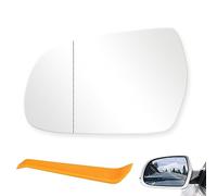 DXiongW Cristal Espejo Retrovisor Izquierdo Compatible con Audi A4 B8.5 Cristal de Retrovisor Exterior Calefactable Convexo Espejo Reemplazar Izquierdo del Conductor con Placa de Respaldo