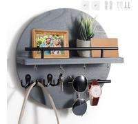 Dxiunove Colgador Llaves Pared, Madera Colgador Llaves De Llaves De Pared Con Separadores.Para VestíBulos, Lavaderos, Pasillos, Cocinas Y Oficinas.(gris)