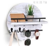 Dxiunove Colgador Llaves Pared, Madera Colgador Llaves De Llaves De Pared Con Separadores.Para VestíBulos, Lavaderos, Pasillos, Cocinas Y Oficinas. (blanco claro)