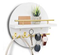 Dxiunove Colgador Llaves Pared, Madera Colgador Llaves De Llaves De Pared Con Separadores.Para VestíBulos, Lavaderos, Pasillos, Cocinas Y Oficinas.(blanco)