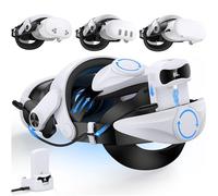 DXKK Correa para la cabeza para Meta Quest 3S/Quest 3 con batería de 15000 mAh y base de carga para tiempo equilibrado y extra de 6 a 8 horas, diales de doble ajuste, correa de cabeza VR de comodidad