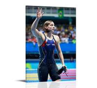 DXLFHG Katie Ledecky - Póster moderno impermeable para decoración de pared, decoración única para el hogar, gran recuerdo para aniversarios y cumpleaños, estilo marco, 50 x 75 cm