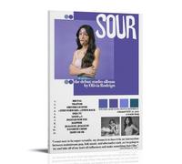 DXLFHG Sour by Olivia Rodrigo - Póster moderno impermeable para decoración de pared, decoración única para el hogar, gran recuerdo para aniversarios y cumpleaños, estilo marco, 60 x 90 cm