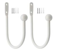 DXLing 2 Piezas Gancho para Sujeciones de Cortinas metálicas Cortina Tieback Hook Bolas Metal Cortina Abrazadera para Alzapaños y Ganchos de Cortinas Pinzas Decorativos Gancho Trasero - Blanco
