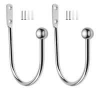 DXLing 2 Piezas Gancho para Sujeciones de Cortinas metálicas Cortina Tieback Hook Bolas Metal Cortina Abrazadera para Alzapaños y Ganchos de Cortinas Pinzas Decorativos Gancho Trasero - Cromo