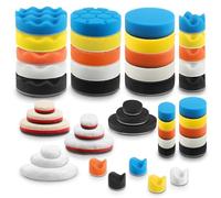 DXLing 47 Piezas Esponjas de Pulido para Coche 30/50/80mm Mini Almohadillas de Pulido para Coche Esponjas Planas paraPulido, Spugna a Nido d’Ape e Ondulata para máquina de pulir excéntrica