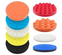 DXLing 9 esponjas de pulido para coche, 150 mm, almohadillas de para pulir panales, esponjas de pulido de ondas, almohadillas de pulido para pulidora excéntrica, lijadora