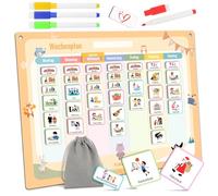 DXLing Planificador Semanal Magnético Montessori para Niños - Pizarra con 285 Imanes de Colores, Borrable y Reutilizable - Calendario Visual Educativo para Casa, Escuela y Rutinas Infantiles