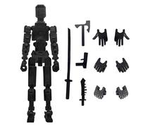 Dxmcgttbd Figura de acción T13,Figuras De Acción Impresas En 3D,Figuras de acción con múltiples articulaciones,Decoraciones Escritorio, Robot móvil multiarticulado con maniquí Impreso en 3D (Negro)