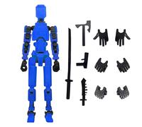 Dxmcgttbd Figura de acción T13,Figuras De Acción Impresas En 3D,Figuras de acción con múltiples articulaciones,Decoraciones Escritorio, Robot móvil multiarticulado con maniquí Impreso en 3D (Azul)