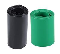 Dxoniislh 1 tubo termorretráctil de PVC verde oscuro de 2 m y 50 mm para 2 baterías 18650 y 1 envoltura de tubo termorretráctil de PVC de 70 mm/44 mm, color negro de 2 m para batería 18650