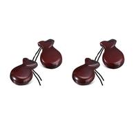Dxoniislh 2 Par de CastañUelas EspañOlas CastañUelas Flamencas con Cuerda CastañUelas de PercusióN Manual de Madera Tradicional (MarróN)