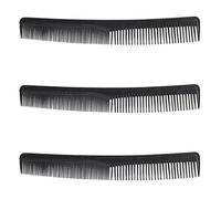 Dxoniislh 3X Peine Peluqueria Alto Brillo Fibra Carbono 17,5X2,5cm Negro