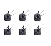 Dxoniislh 6 Paquete Piezas de Reparación DIY de Manos de Reloj de Pared de Repuesto Mecanismo de Movimiento del Péndulo Motor de Reloj de Cuarzo con Manos y Kit de Accesorios (Negro)