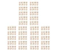 Dxoniislh 8 Estilos de Cuentas de Madera con Cara de 20 mm Cuentas de Madera con Cara Sonriente Cuentas de Madera Natural Redondas con Agujero Paquete de 240