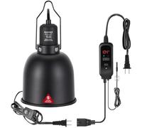 DXOPHIEX Lámpara de calor para reptiles de 5.5 pulgadas con termostato de atenuación, lámpara de reptil máximo 100 W, termostato con controlador de temperatura para terrario de dragón barbudo