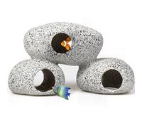 DXQCHDUO Cueva de roca escondida para acuario, decoración de acuario, cuevas de roca, casa de peces de lucha, accesorios de decoración de peceras para camarones para criar/esconder/jugar (tres capas)