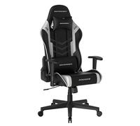 DXRacer Prince L PF132 - Silla para Videojuegos, Oficina, Escritorio, con función basculante, Silla giratoria de Altura Ajustable, Silla ergonómica para PC, Color Blanco y Negro