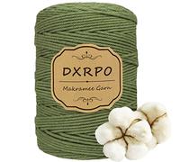 DXRPO Hilo Macrame 3mmx300m, Cuerda Macrame de Algodón Suave de 4 Hilos, Hilo Macrame 3mm, Macrame Cortinas, Macrame Colgante, Decoracion Paredes de Dormitorio y Boda Decoracion (Verde Oliva)