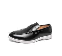 DXSYGMBN Mocasines Hombre Zapatos Piel Sintética Casuales Sin Cordones Suela Goma Antideslizante para Oficina Conducir,Negro,40 EU