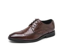 DXSYGMBN Zapatos de Vestir clásicos Oxford para Hombre, Zapatos de Vestir Formales de Negocios, Zapatos Derby con Cordones para Hombre,Marrón,48 EU