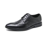 DXSYGMBN Zapatos de Vestir clásicos Oxford para Hombre, Zapatos de Vestir Formales de Negocios, Zapatos Derby con Cordones para Hombre,Negro,40 EU