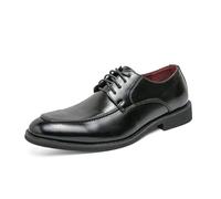 DXSYGMBN Zapatos de Vestir Hombre Cuero PU Derby Cordones Estilo Oxford Calzado Elegante Negocios Boda Oficina,Negro,42 EU