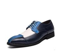 DXSYGMBN Zapatos de Vestir Hombre Oxford Derby Bicolor Cordones Calzado Elegante Formal para Negocios Boda Fiesta,Azul,48 EU