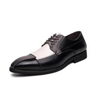 DXSYGMBN Zapatos de Vestir Hombre Oxford Derby Bicolor Cordones Calzado Elegante Formal para Negocios Boda Fiesta,Gris,39 EU