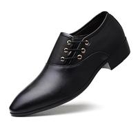 DXSYGMBN Zapatos de Vestir para Hombre Clásicos Punta Fina Oxford Cordones Zapatos Formales Negocios para Boda Fiesta Oficina,Negro,38 EU