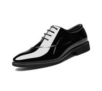 DXSYGMBN Zapatos Formales para Hombre De Charol Clásicos con Cordones para Esmoquin Formal Negocios Bodas Oxford De Moda,Negro,38 EU