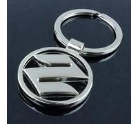 DXTYHB Coche Llavero para Suzuki Splash, Llavero de Acero Inoxidable con Logotipo, Automático Accesorios de La Decoración de La Llave del Coche,Silver