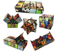 DxxD Cubo Mágica, 2 en 1 Animales Cubo Infinito Mágico de Estrella Magic 3D Puzzle Transformación, Juguetes de Animales Ciencia, Regalos Educativos Niños, Descompresión Creativo para Niños y Adultos